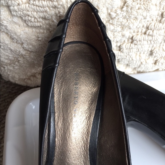 Black Leather Heels - Picture 4 of 5